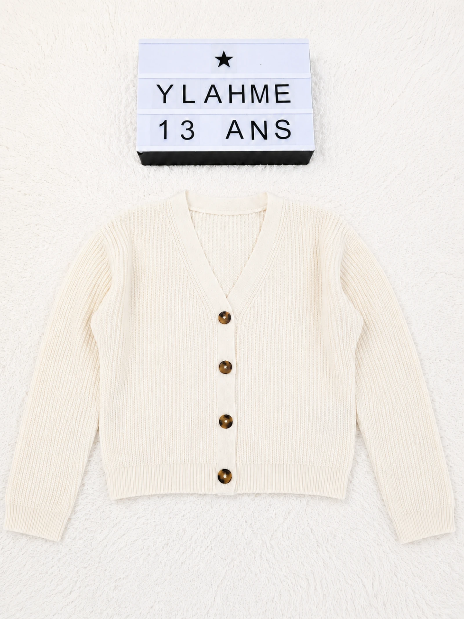 Gilet en maille écru H&M 12/14 ans 👒